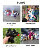 Mini Dragon, Unicorn & Dino Crochet Pattern Bundle — 4 Amigurumi Patterns (PDF)