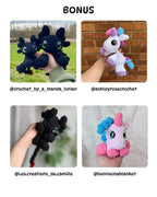 Mini Dragon, Unicorn & Dino Crochet Pattern Bundle — 4 Amigurumi Patterns (PDF)